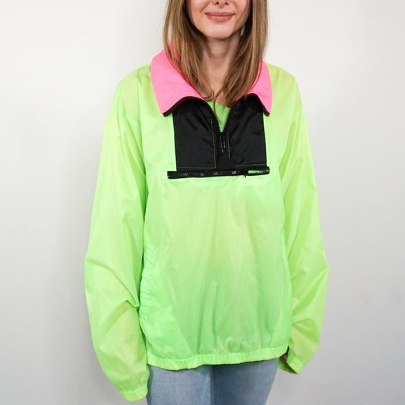 Vintage Other - VINTAGE Ocean Pacific Neon Pullover Windbreaker
